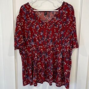 SHEIN floral peplum blouse
